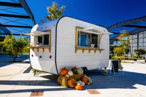 Stainless steel mobile coffee cart