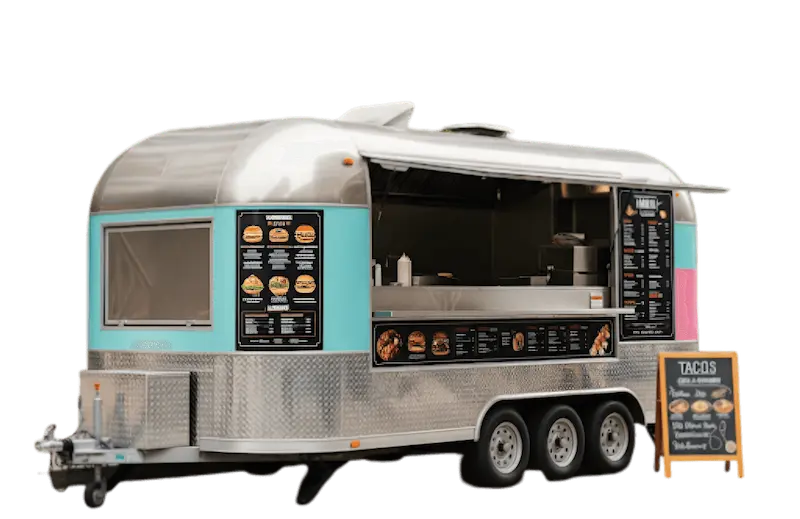 Mobile Food Caravan / Stainless Steel & Aluminum Catering Trailer
